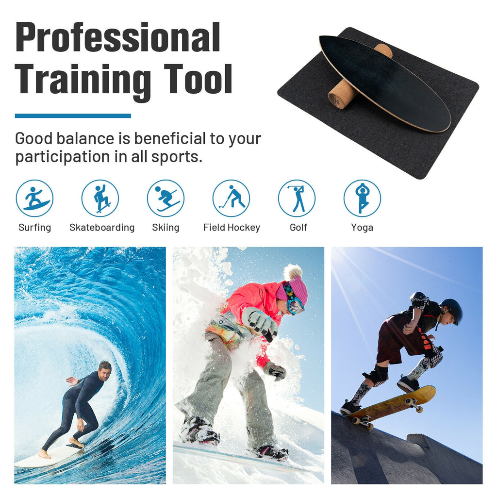 Balance Board Trainer for Core Strength - Black