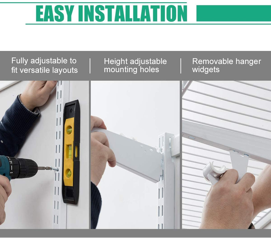 Adjustable Wall Mounted Closet Rack System 4-6 Feet