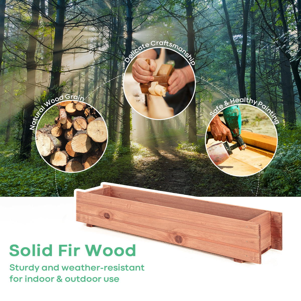 Wooden Raised Garden Bed - 1 Piece
