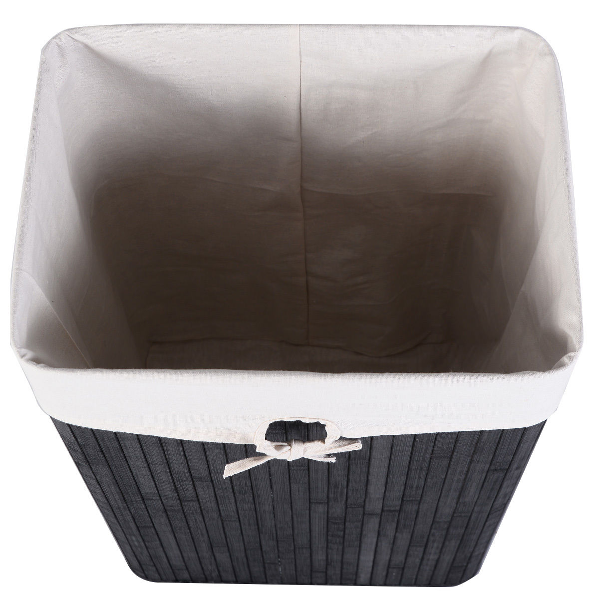 19 Gal Rectangle Laundry Basket Bamboo Clothes Hamper with Handles