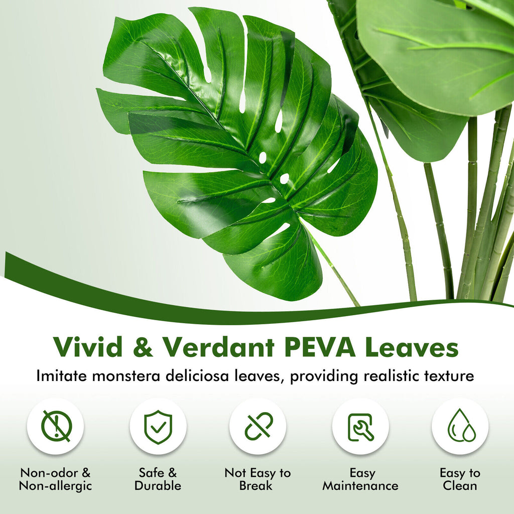 Artificial Monstera Tree - 5 Feet Faux Indoor Outdoor Plant with Realistic Leaves & DIY Assembly
