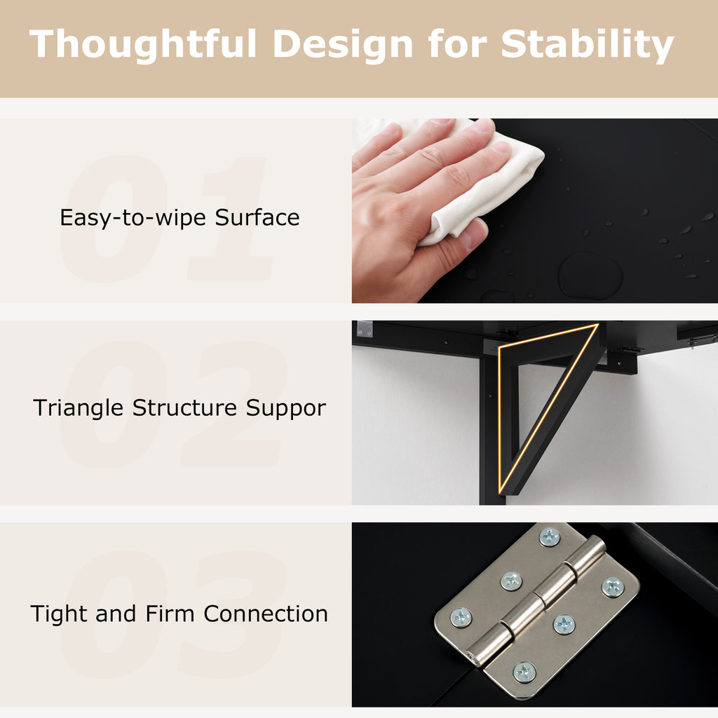 31.5 x 23.5 Inch Folding Wall Mounted Table for Small Spaces