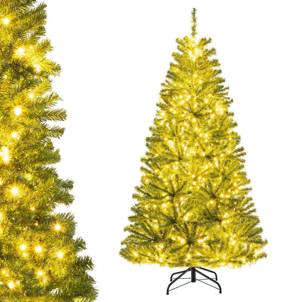 6 Ft Pre-Lit Artificial Christmas Tree with Remote LED Lights, Full Tips
