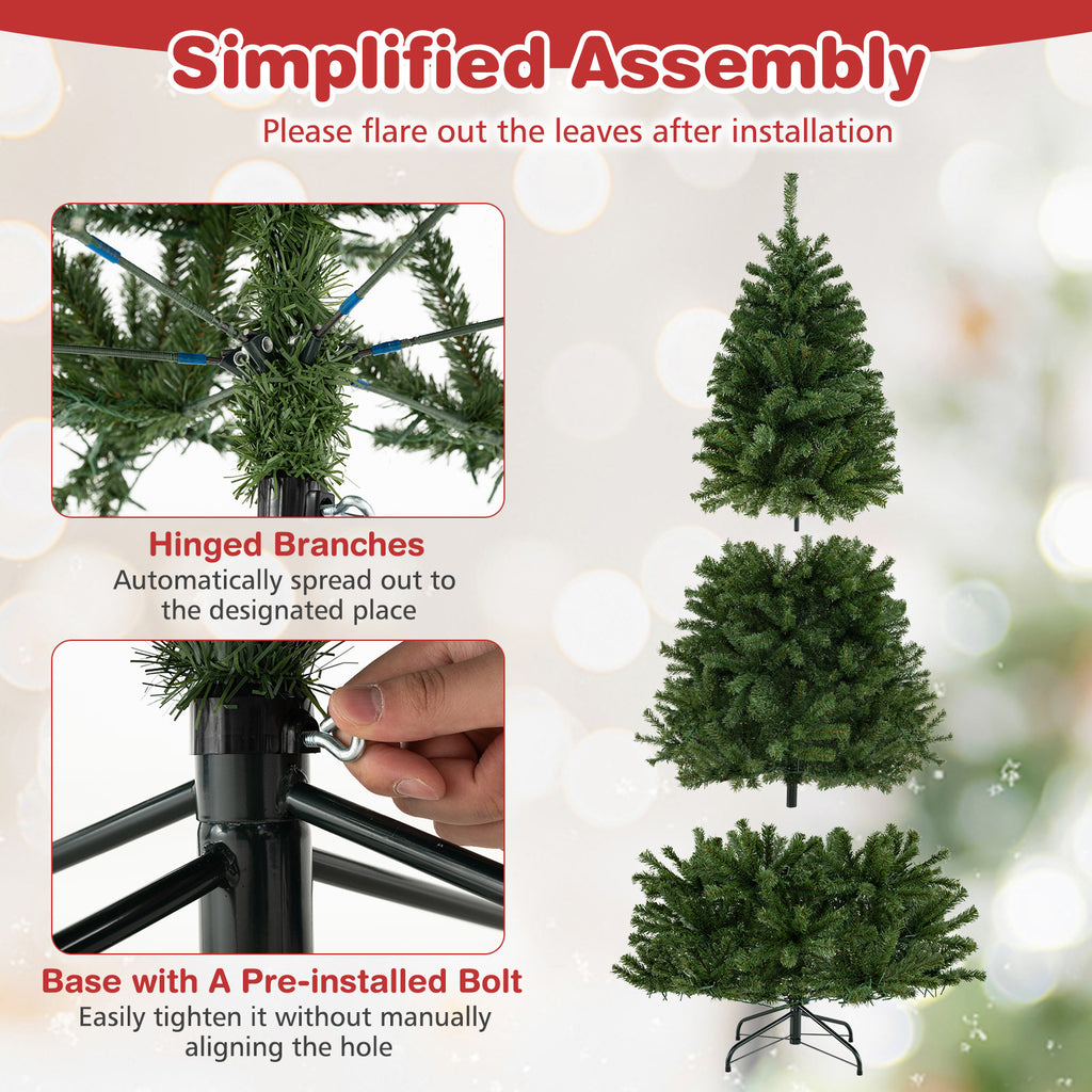 6 Ft Pre-Lit Artificial Christmas Tree with Remote LED Lights, Full Tips