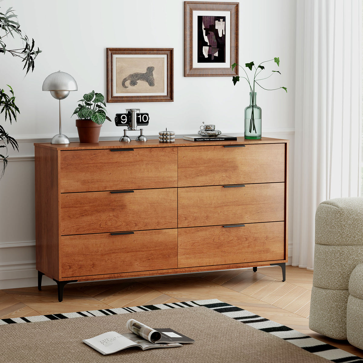 6-Drawer Dresser with Interlock System - Cherry