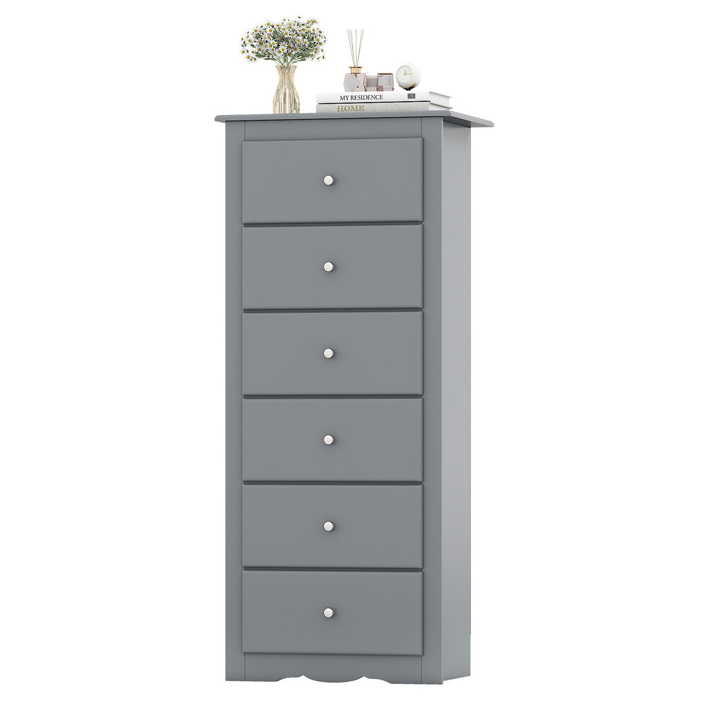 6 Drawer Chest Dresser, Gray