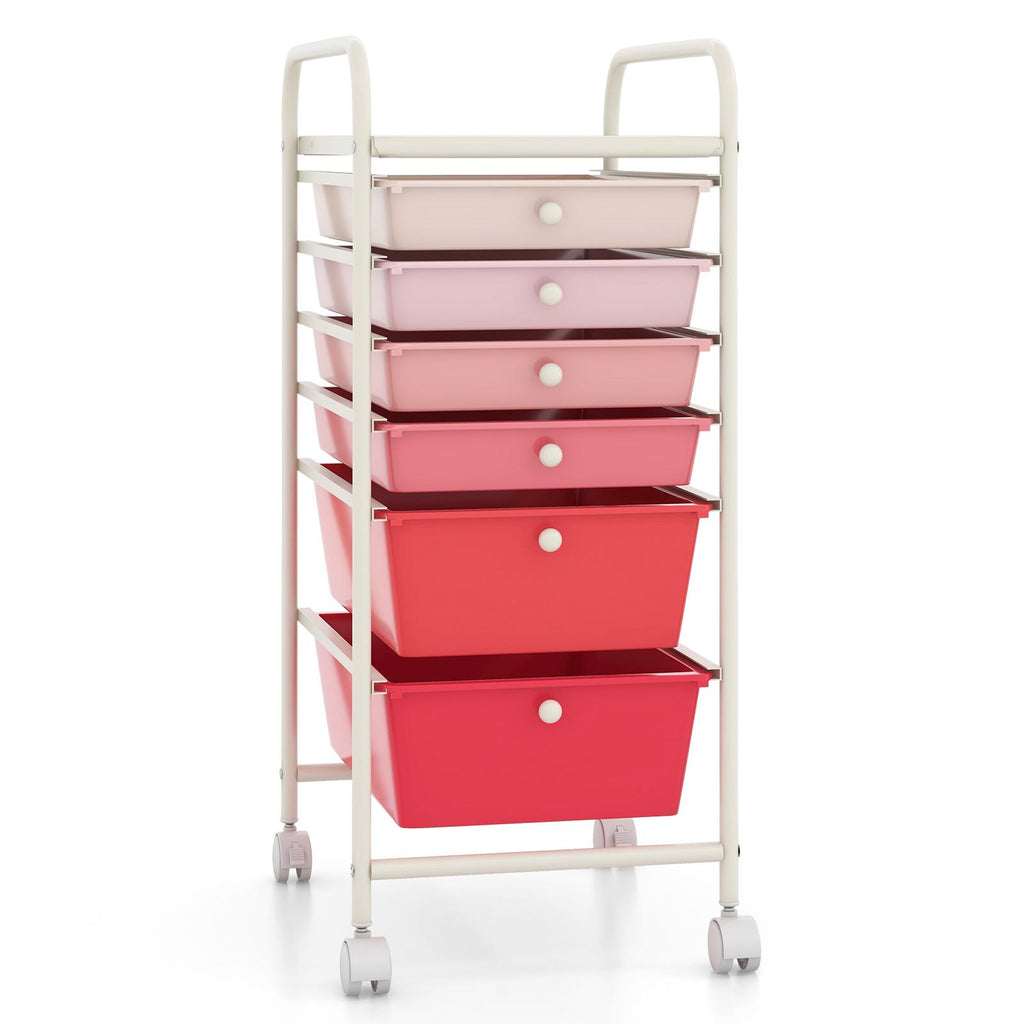 Multifunctional 6 Drawers Rolling Storage Cart Organizer