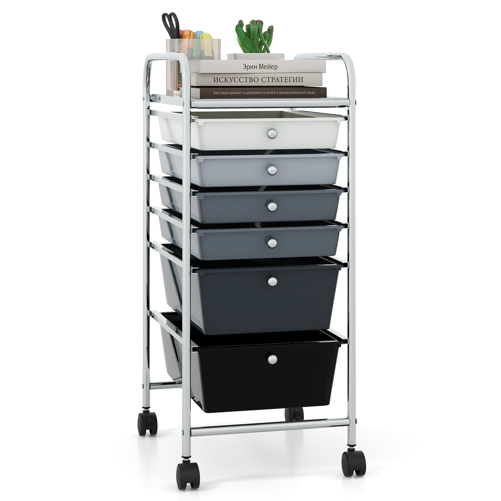 Multifunctional 6 Drawers Rolling Storage Cart Organizer