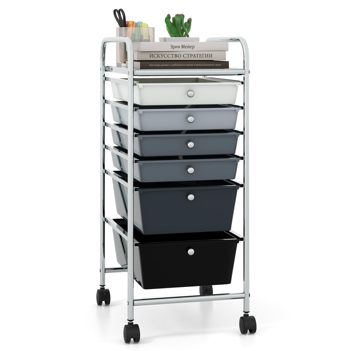 Multifunctional 6 Drawers Rolling Storage Cart Organizer