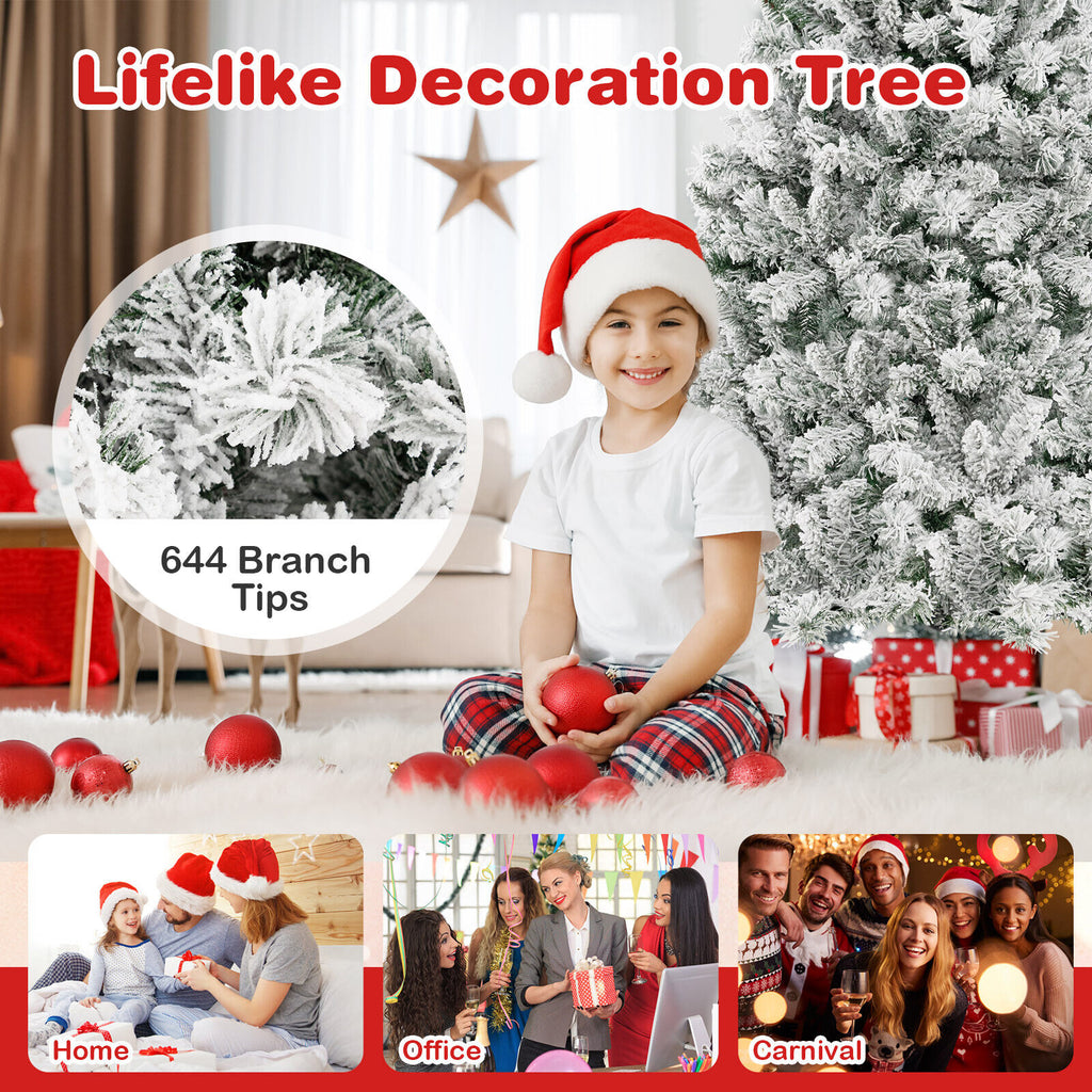 6 Feet Artificial Christmas Tree - Quick Auto-Expand Design with LED Lights
