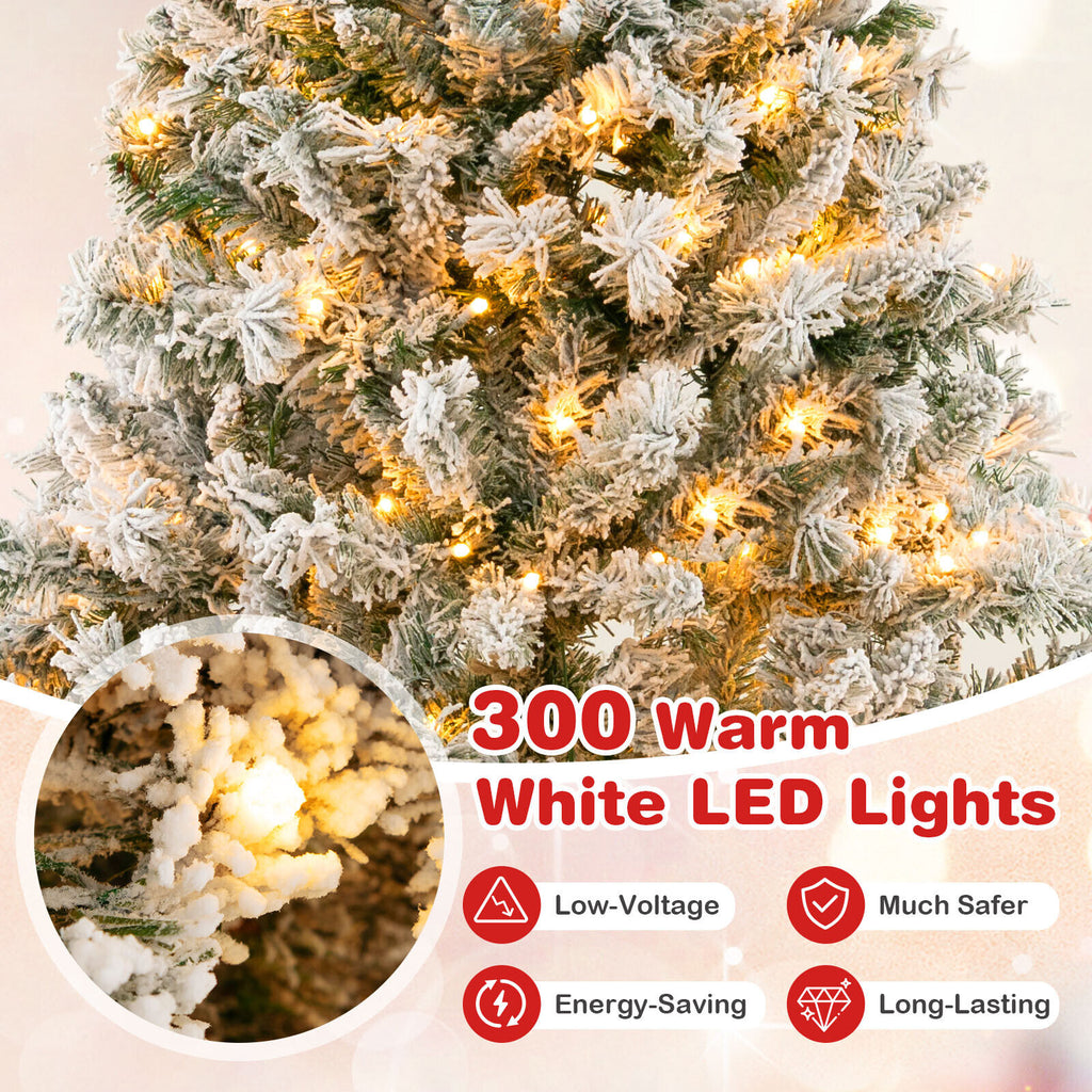 6 Feet Artificial Christmas Tree - Quick Auto-Expand Design with LED Lights