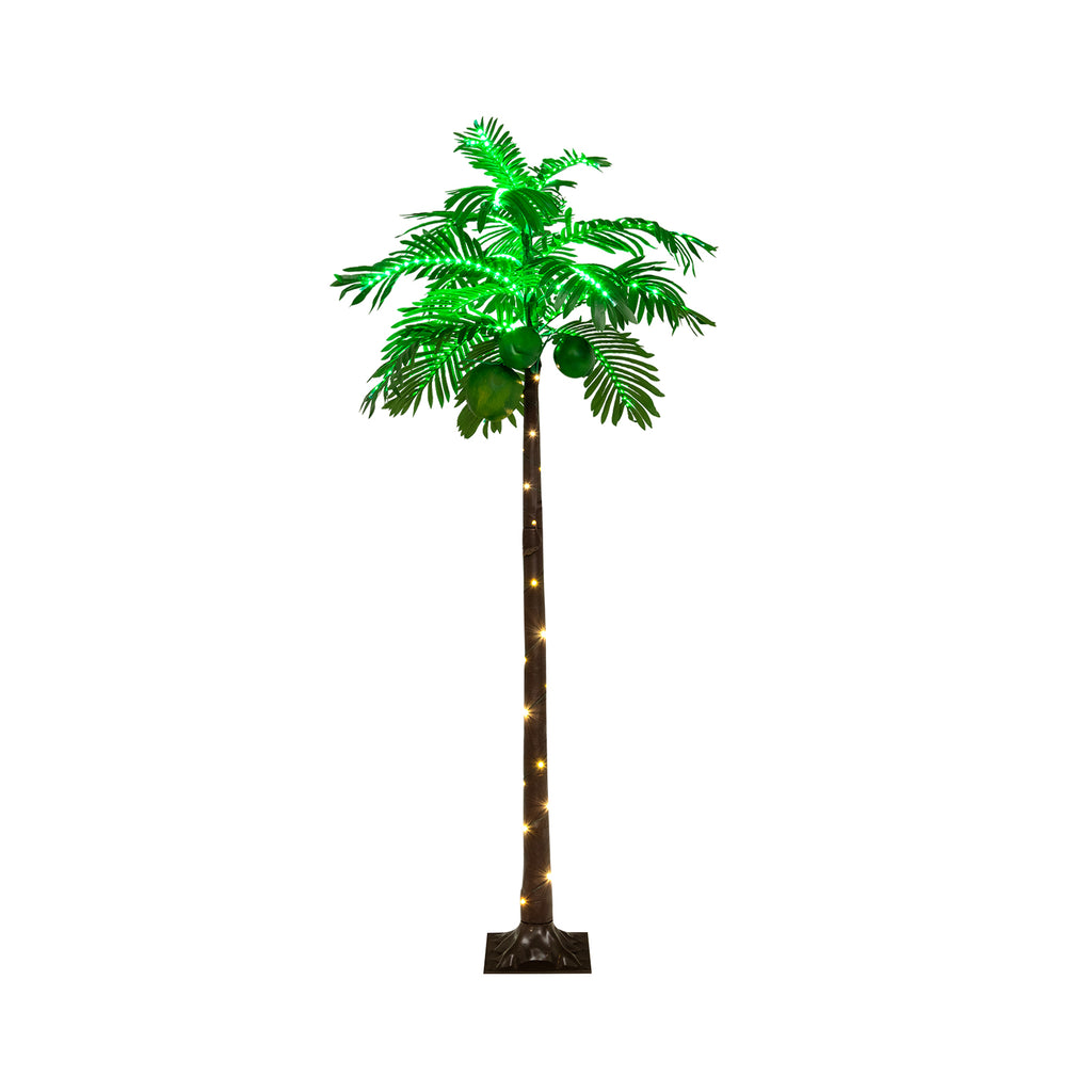 Artificial Lighted Palm Tree with Metal Base - 157 Branch Tips, 930 Warm White LEDs - Variation of This Listing