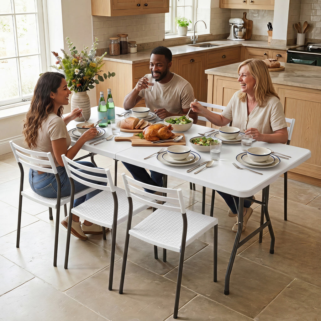 6 FT Plastic Fold-in-Half Camping Table