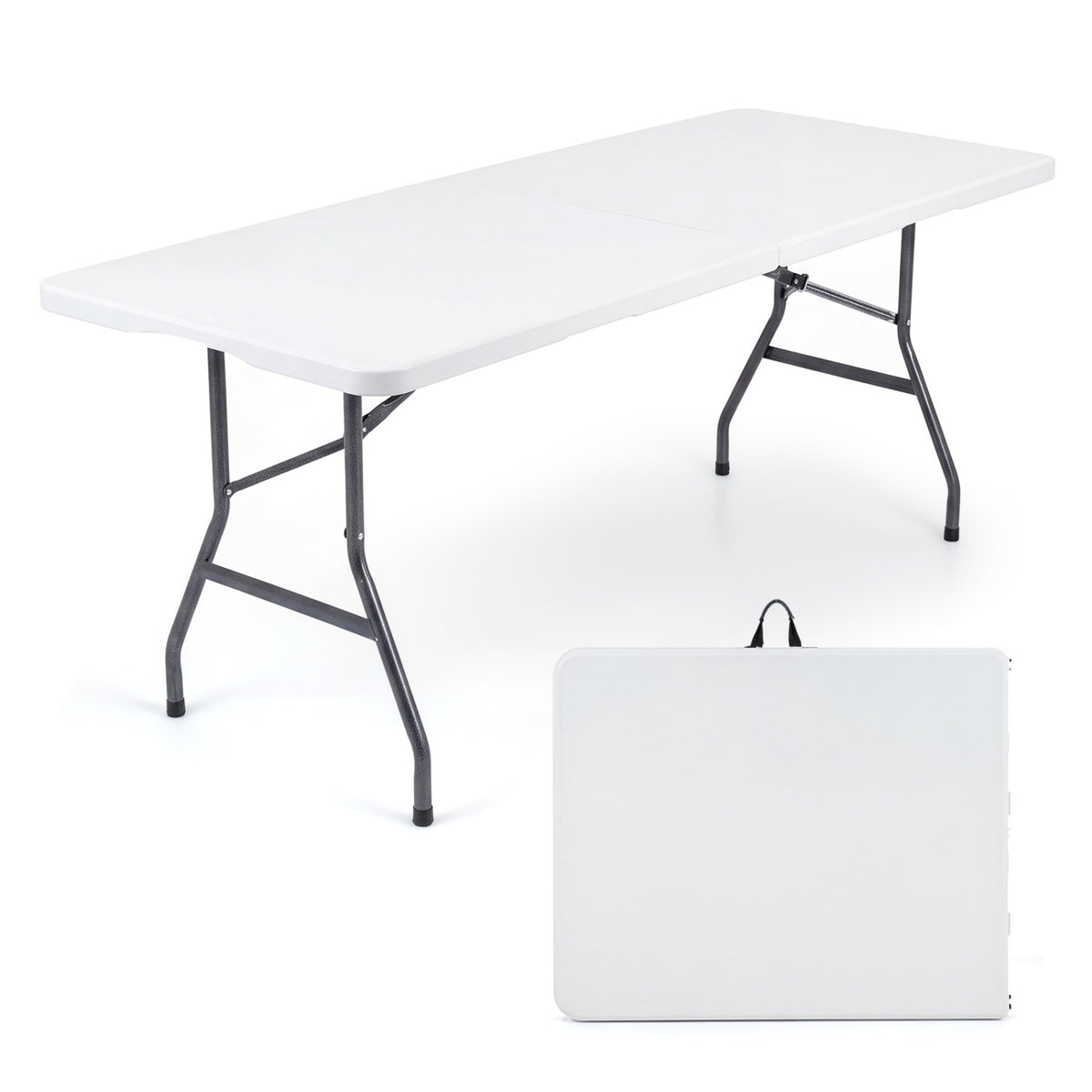 6 FT Plastic Fold-in-Half Camping Table