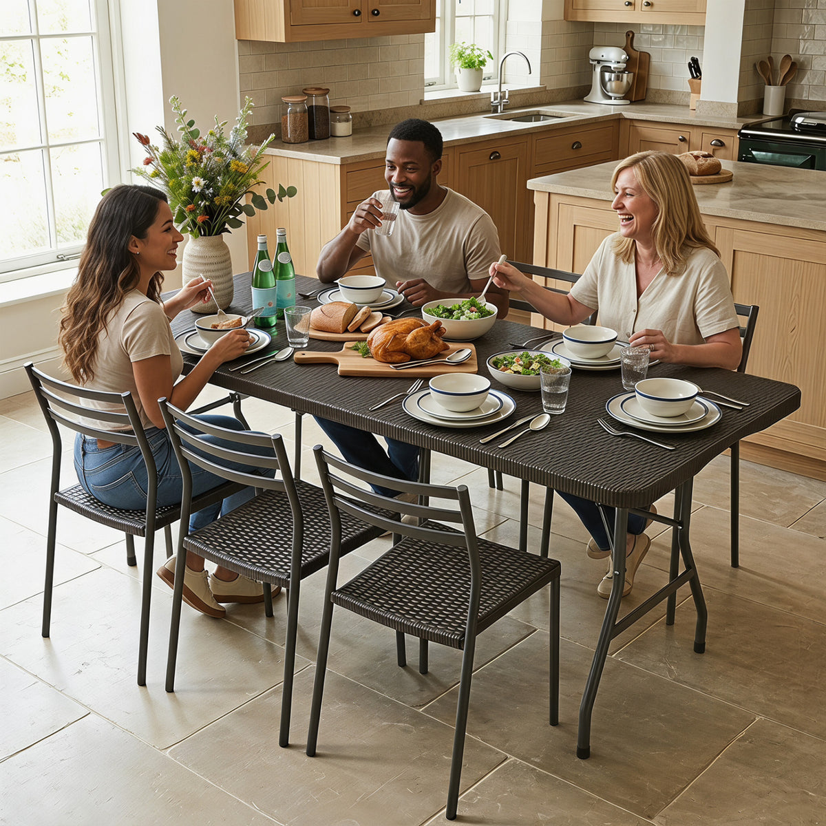 6 FT Plastic Fold-in-Half Camping Table