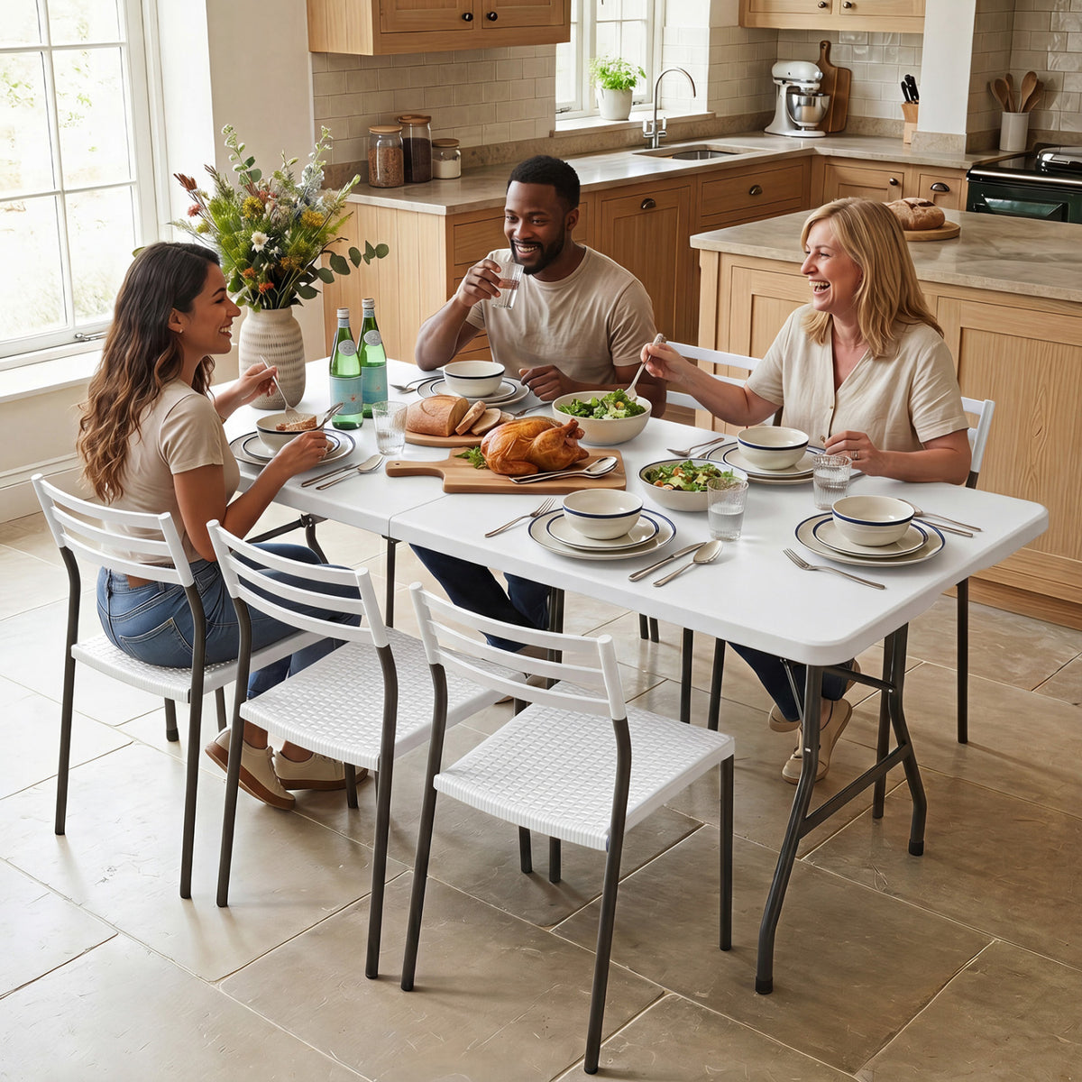6 FT Plastic Fold-in-Half Camping Table