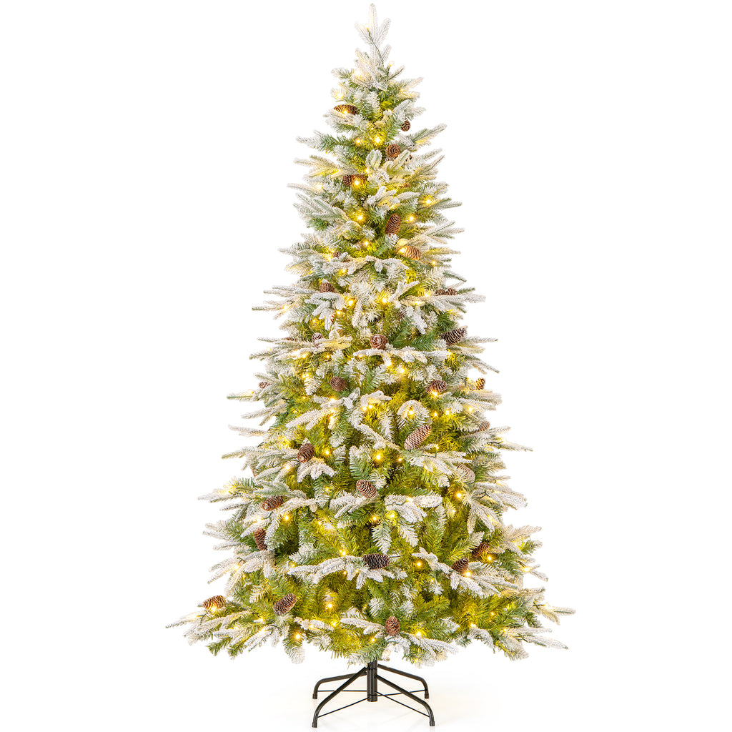 Costway 6 Ft Pre-Lit Artificial Christmas Tree with 765 Tips & Warm-White LED Lights