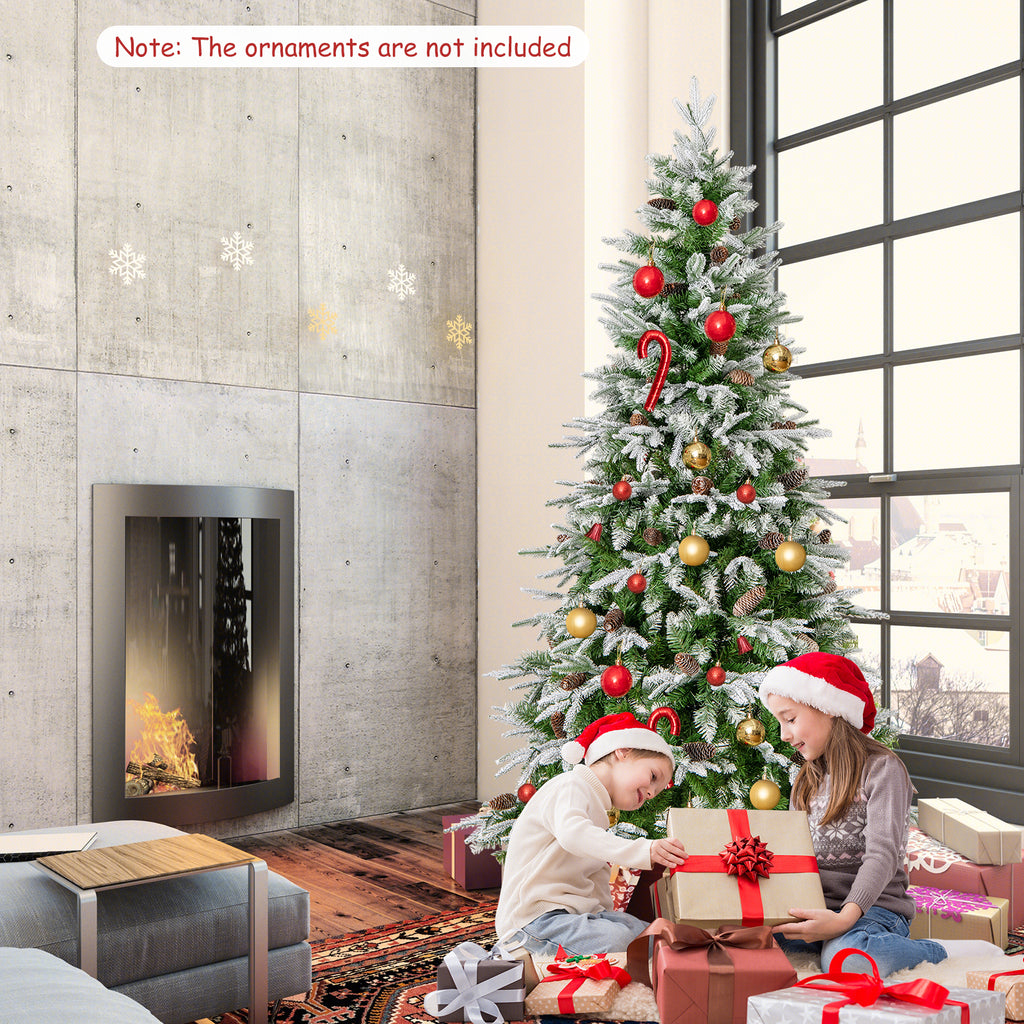 Costway 6 Ft Pre-Lit Artificial Christmas Tree with 765 Tips & Warm-White LED Lights