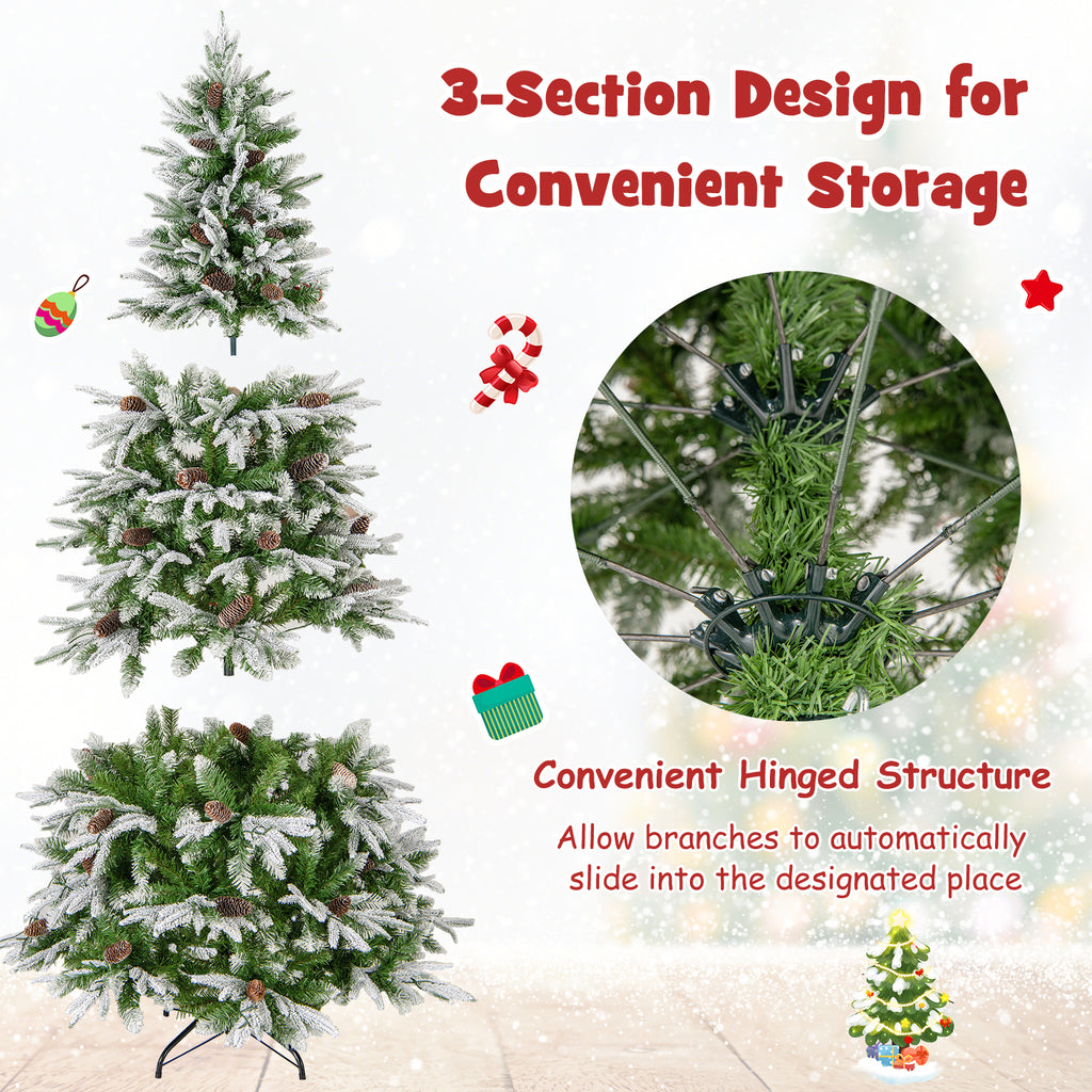 Costway 6 Ft Pre-Lit Artificial Christmas Tree with 765 Tips & Warm-White LED Lights