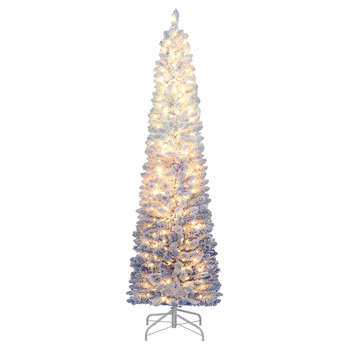 6 ft Snow-Flocked Artificial Christmas Tree with 220/290 Warm White LED Lights - Seasonal Holiday Decor