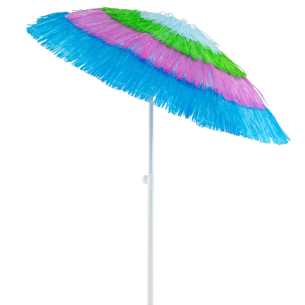 6 FT Tiki Thatched Patio Beach Umbrella with Tilt - Multicolor
