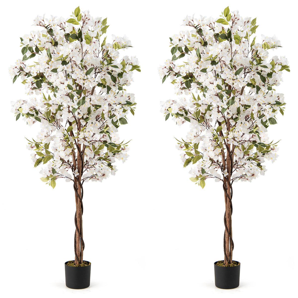 Artificial Bougainvillea Tree with White Flowers - 6 Feet, 1 Piece