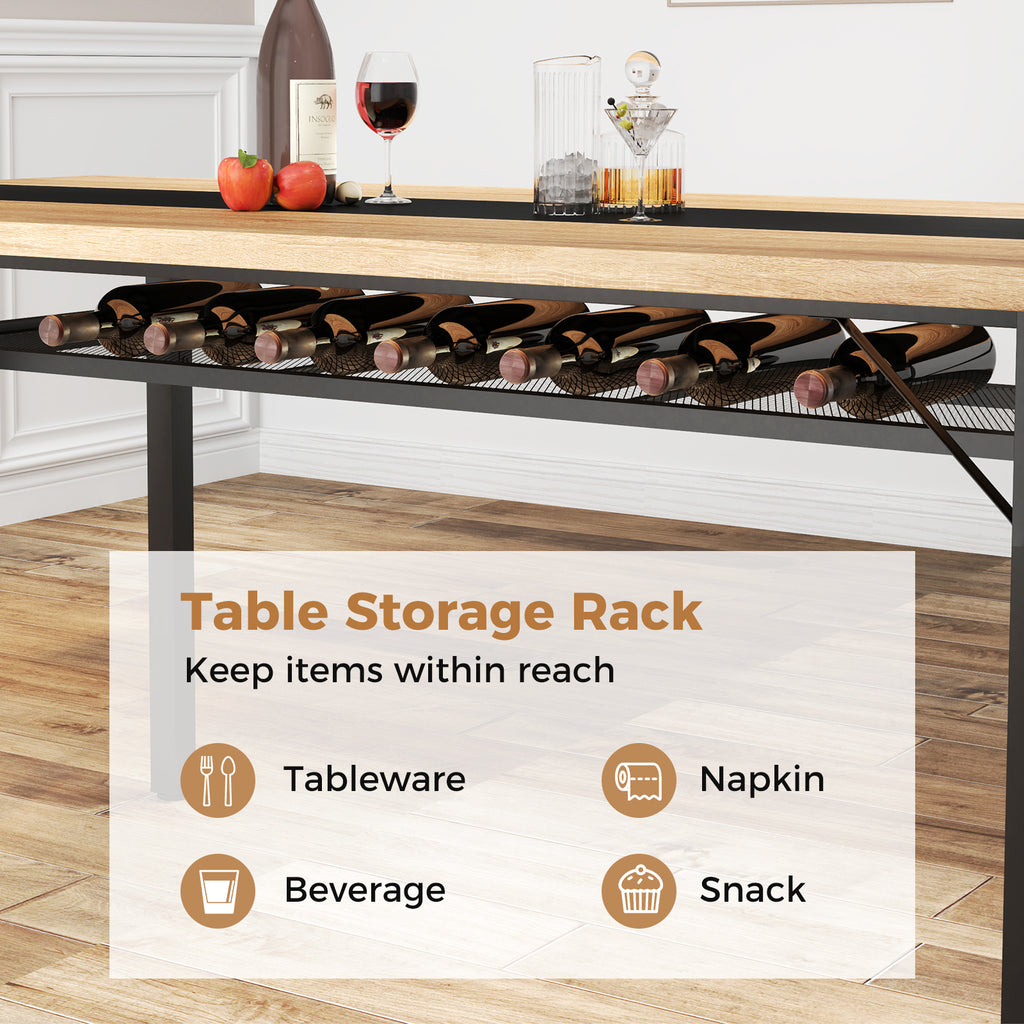 6-Foot Dining Table for 6-8 People, Natural
