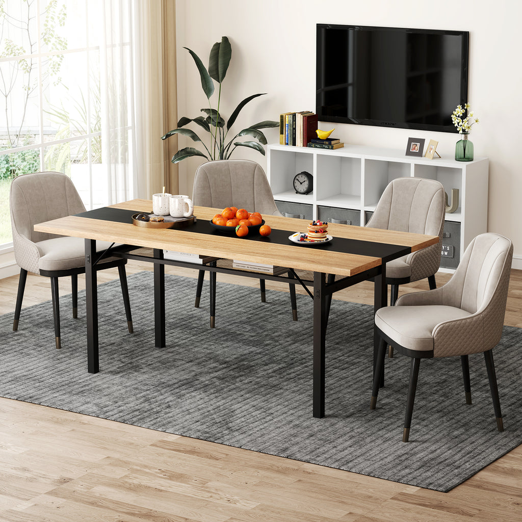 6-Foot Dining Table for 6-8 People, Natural