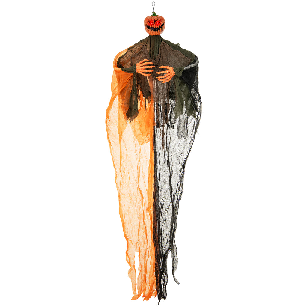 Halloween Hanging Clown with Wings and Lighted Colorful Eyes - 13.1ft Large Decor, Adjustable Arms, Spooky Effect - Variation: Clown