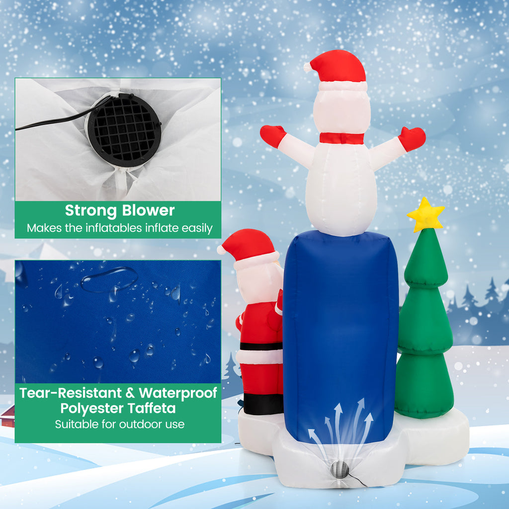 Lighted Christmas Inflatable Mailbox Santa Snowman Tree Yard Decor - Variation of Santa Claus Mailing Letter