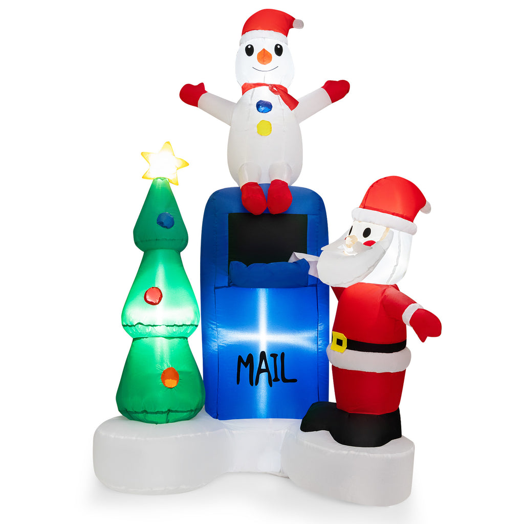 Lighted Christmas Inflatable Mailbox Santa Snowman Tree Yard Decor - Variation of Santa Claus Mailing Letter