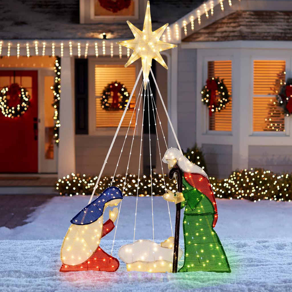 6 Ft Lighted Nativity Scene with 240 LED Lights & 3.6 x 1 x 6 ft Variation