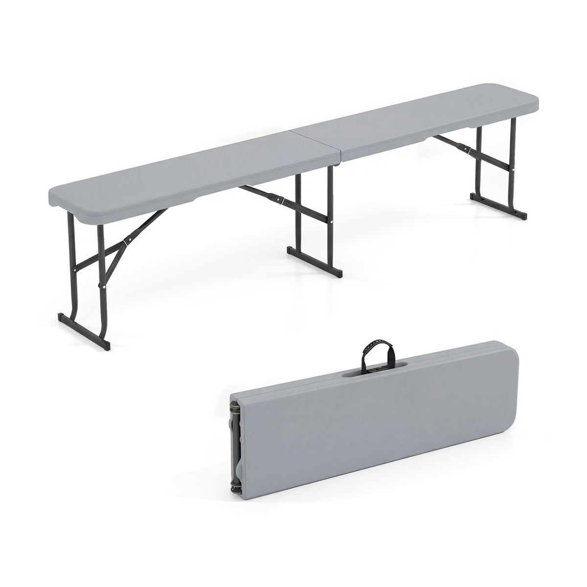6 Feet Plastic Folding Bench Picnic Camping Dining Seat with Carrying