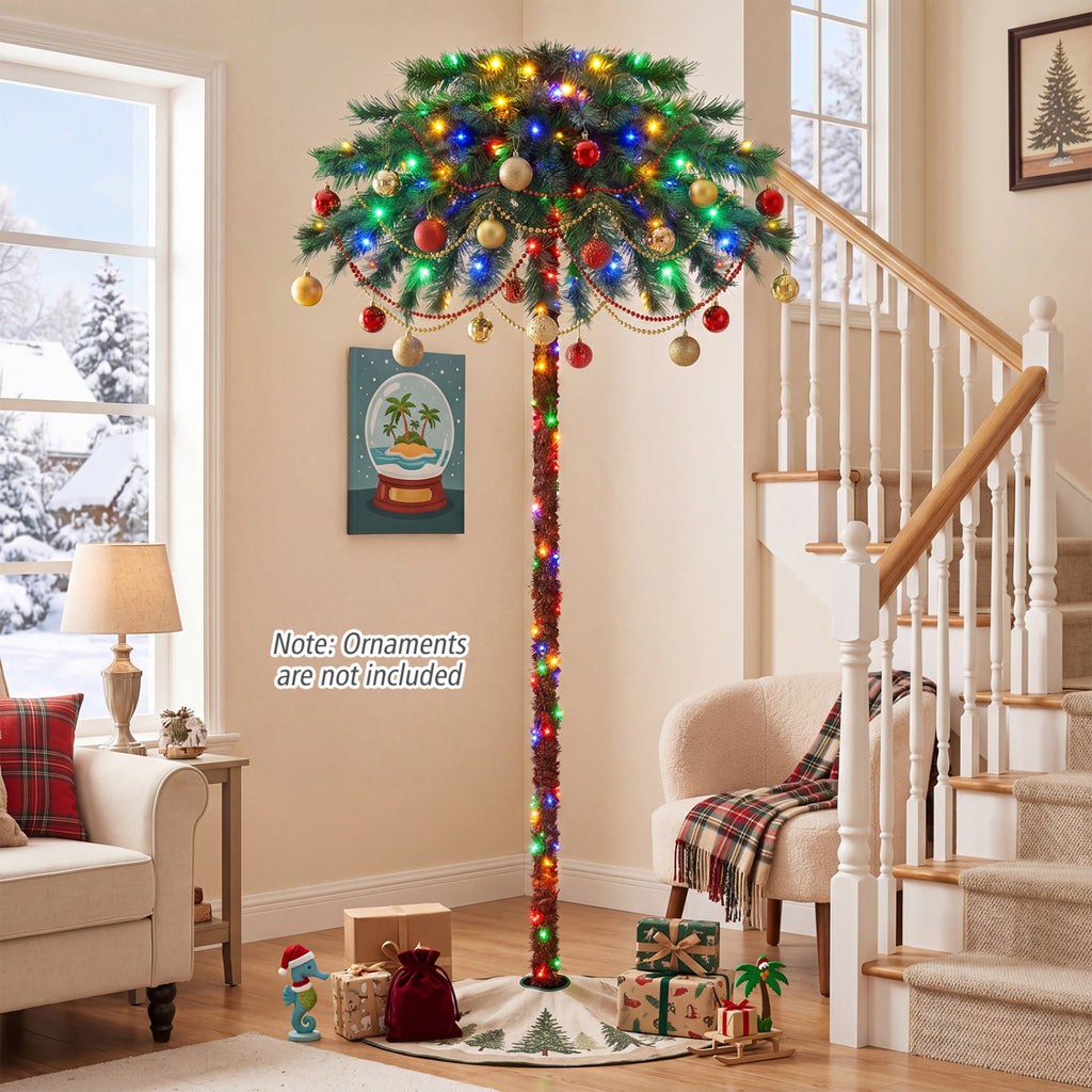 6 Feet Pre-Lit Artificial Tropical Christmas Palm Tree with Multi-Color Lights - Variation of THIS Listing