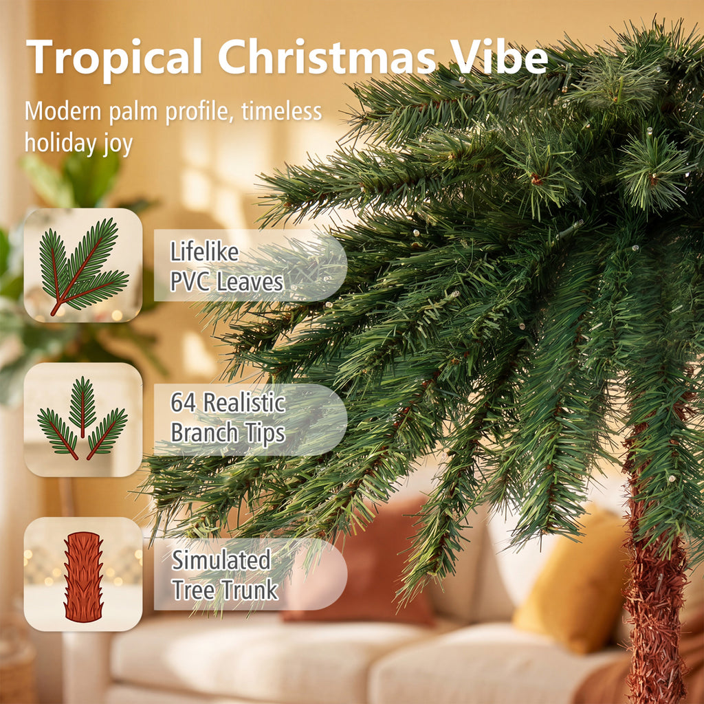 6 Feet Pre-Lit Artificial Tropical Christmas Palm Tree with Multi-Color Lights - Variation of THIS Listing