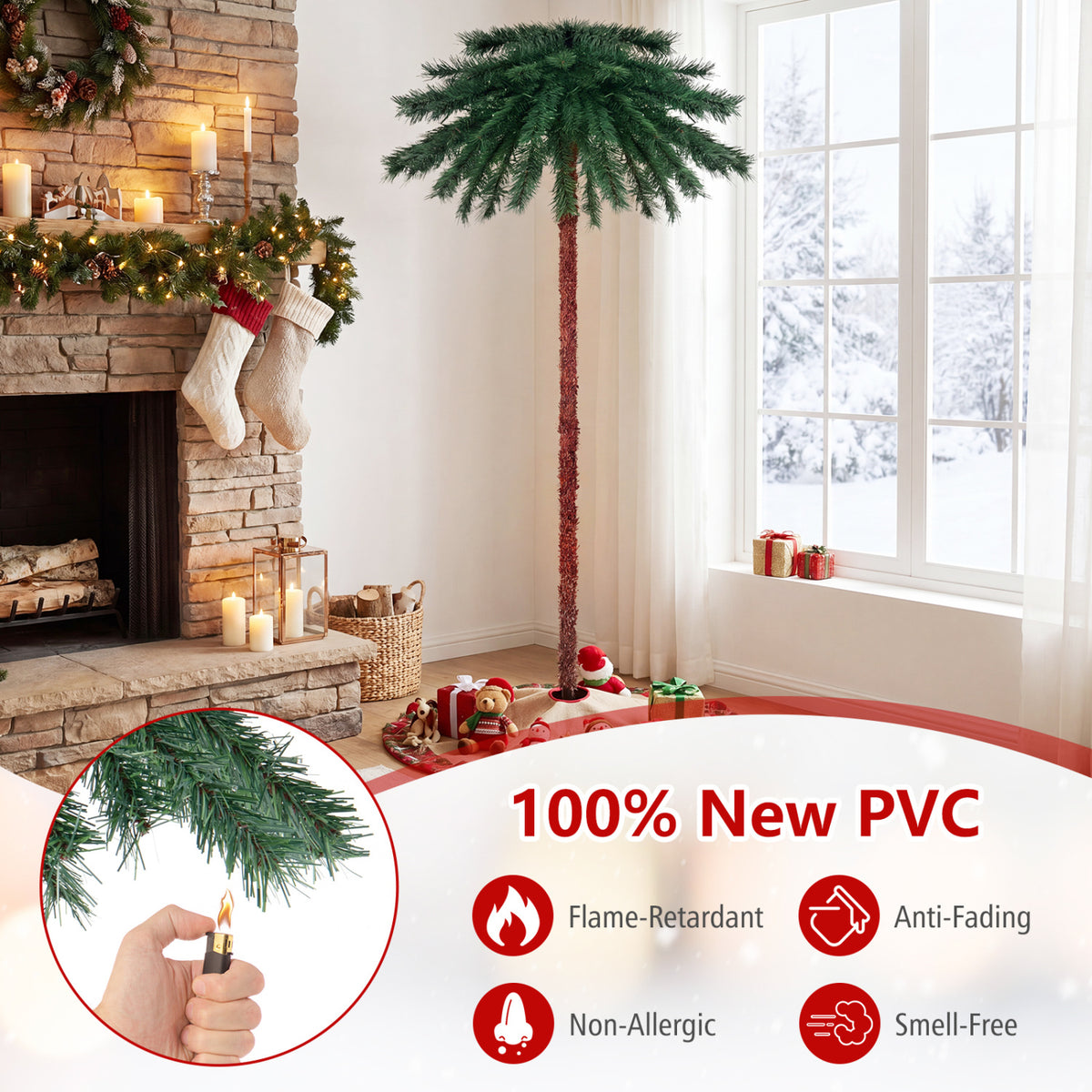 6 Feet Pre-Lit Artificial Tropical Christmas Palm Tree with Multi-Color Lights - Variation of THIS Listing