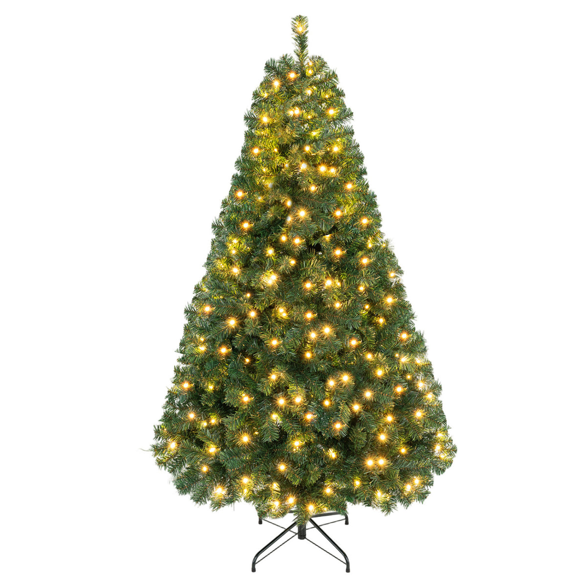 Green 6 Feet Pre-lit Artificial Christmas Tree with LED Lights - Easy Setup