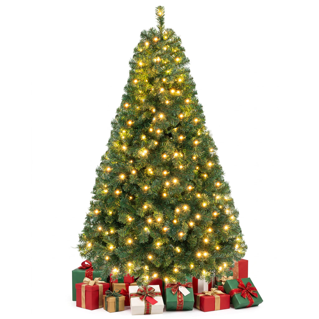 Green 6 Feet Pre-lit Artificial Christmas Tree with LED Lights - Easy Setup