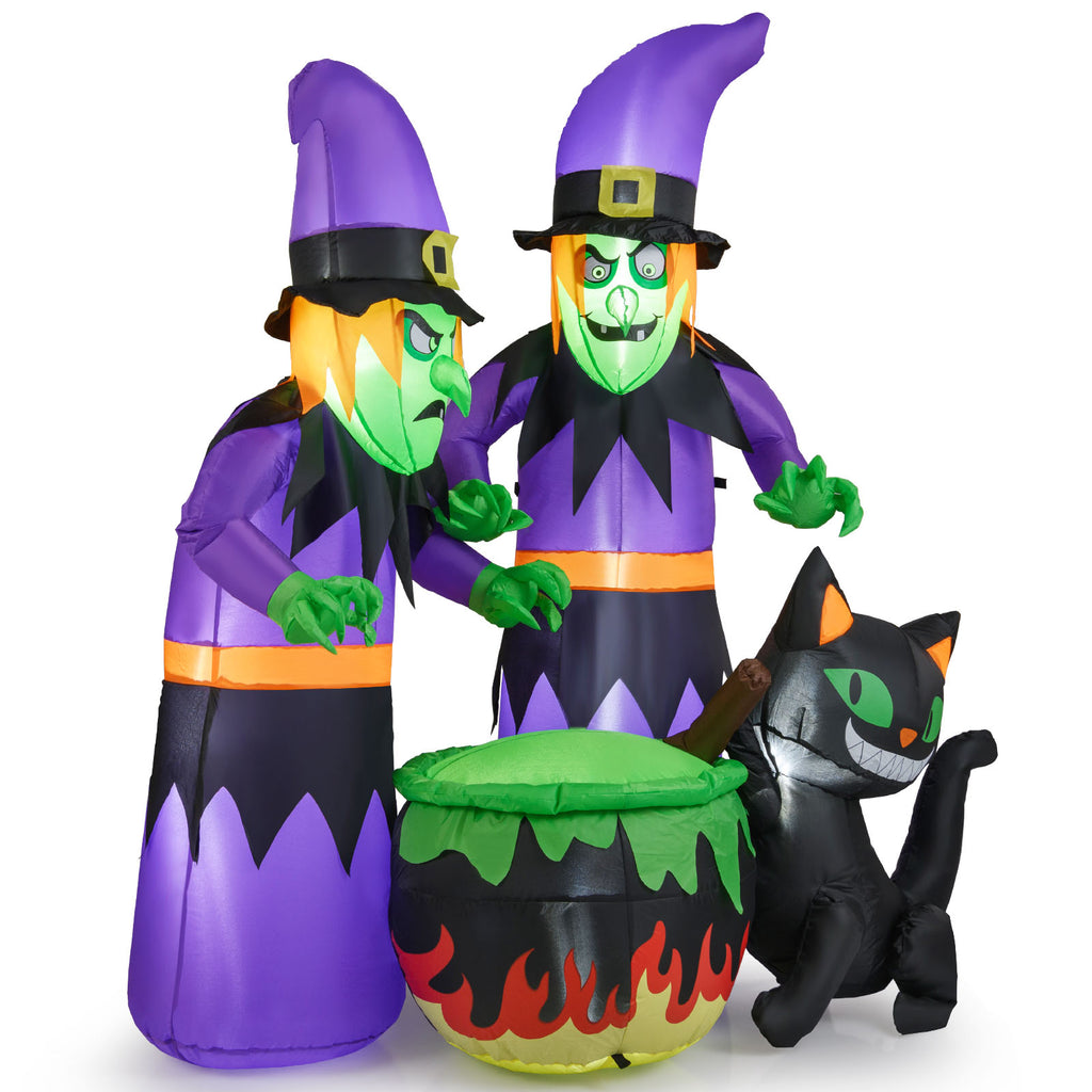 Halloween Ghost Decoration Set - 4 Pieces with Gate & LED Lights - Weather-Resistant Outdoor Scene