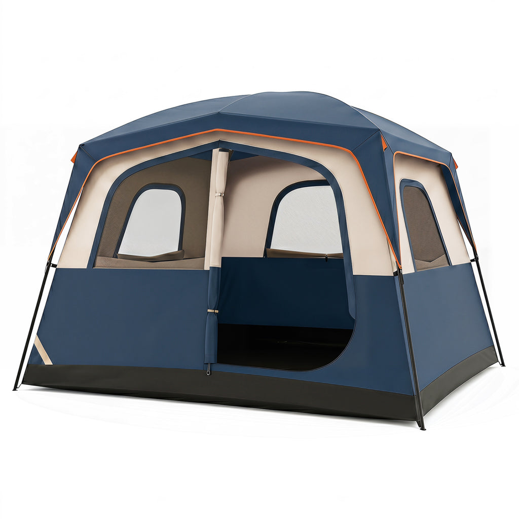 6-Person Camping Tent Easy Setup Family Cabin with Top Rainfly Mesh