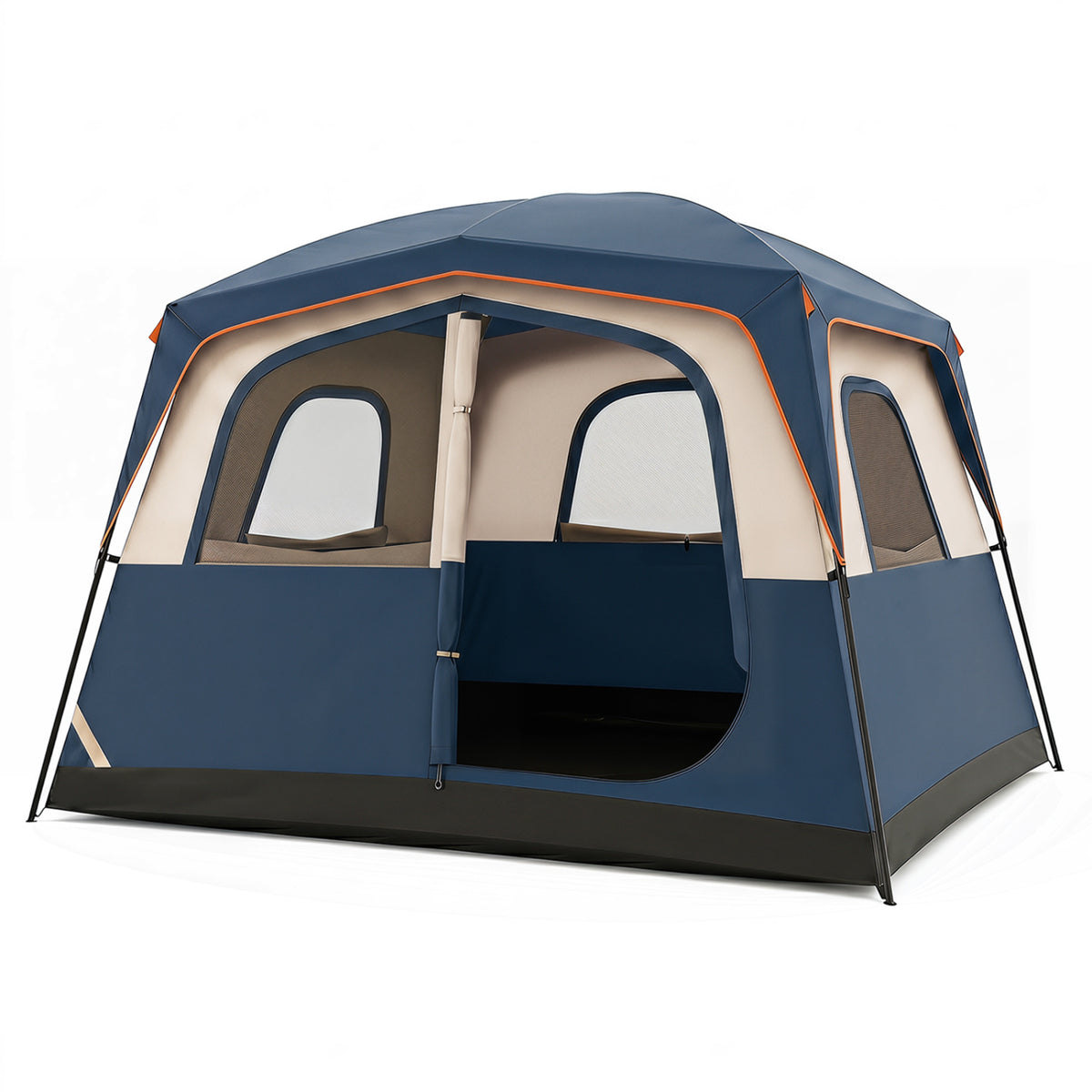 6-Person Camping Tent Easy Setup Family Cabin with Top Rainfly Mesh
