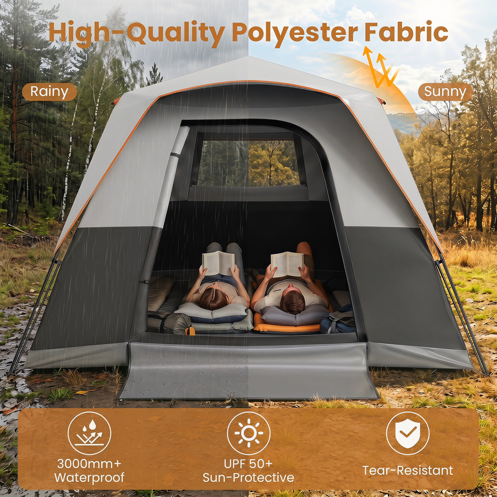6-Person Outdoor Camping Tent Blackout Easy Setup Instant Cabin with