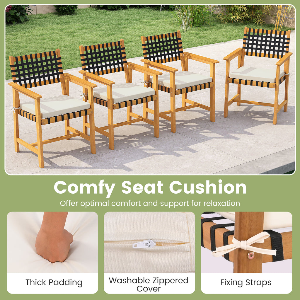 6-Piece Patio Dining Set for 5-6 People Farmhouse Furniture