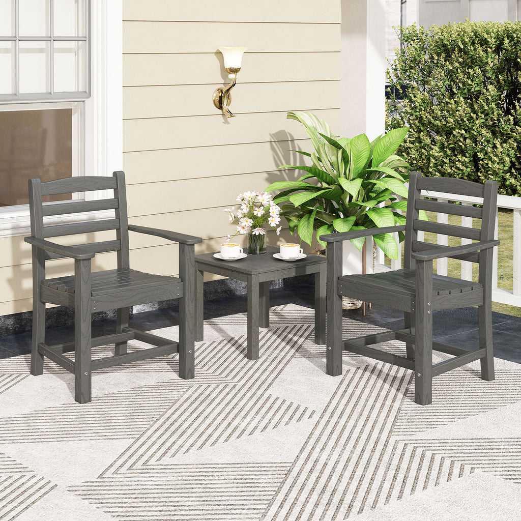 Outdoor Dining Set 6-Piece with Table, 5 Chairs & Bench, Gray