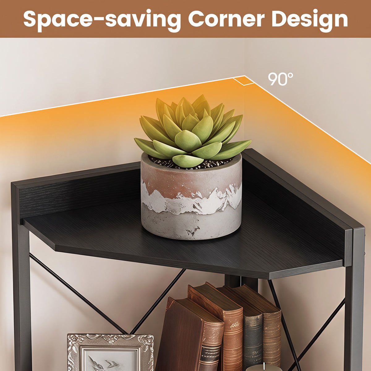 6-Tier 71" Tall Freestanding Bookshelf with Cabinet and Metal Frame