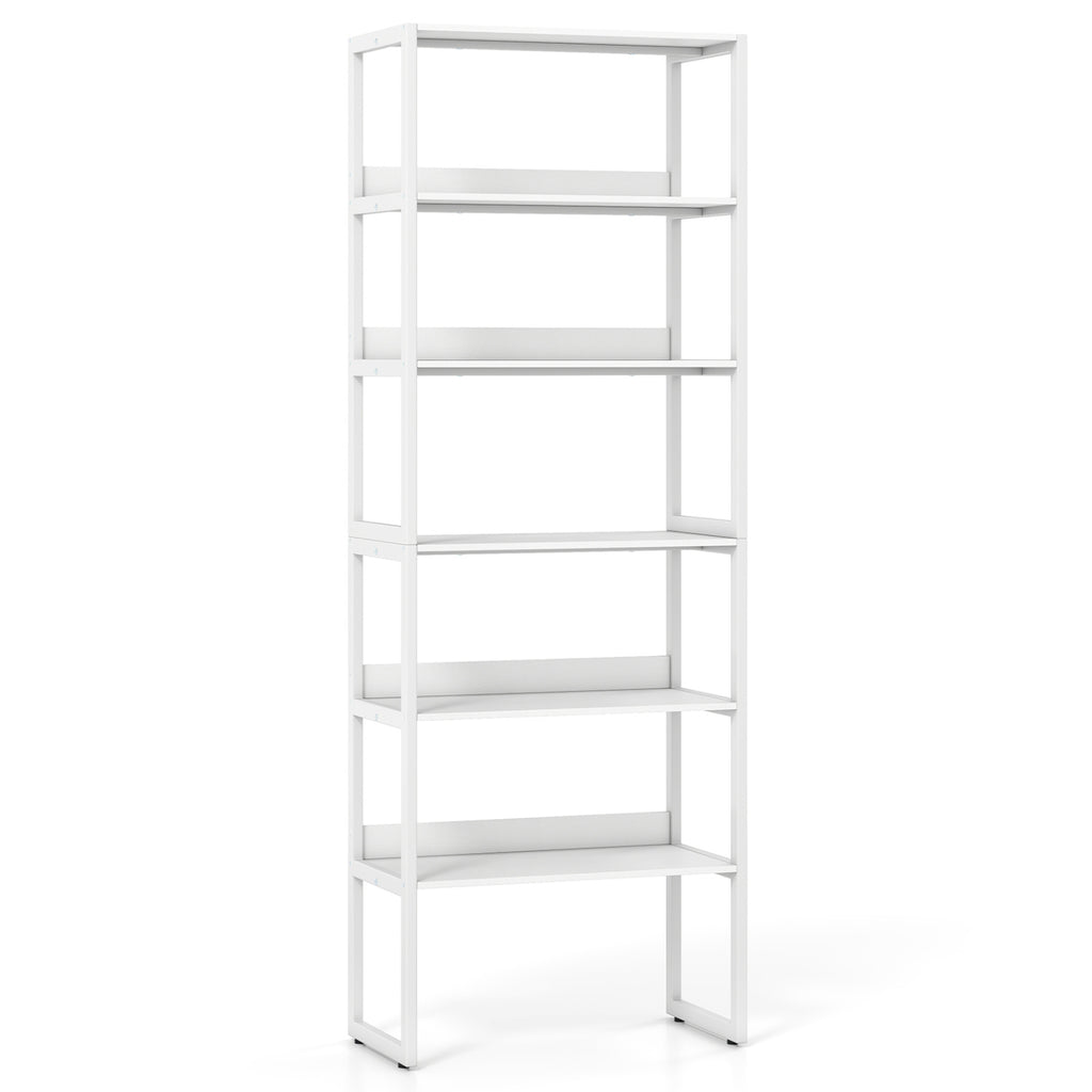 6-Tier Book Shelf with Metal Frame and 4 Anti-Tipping Kits Detachable