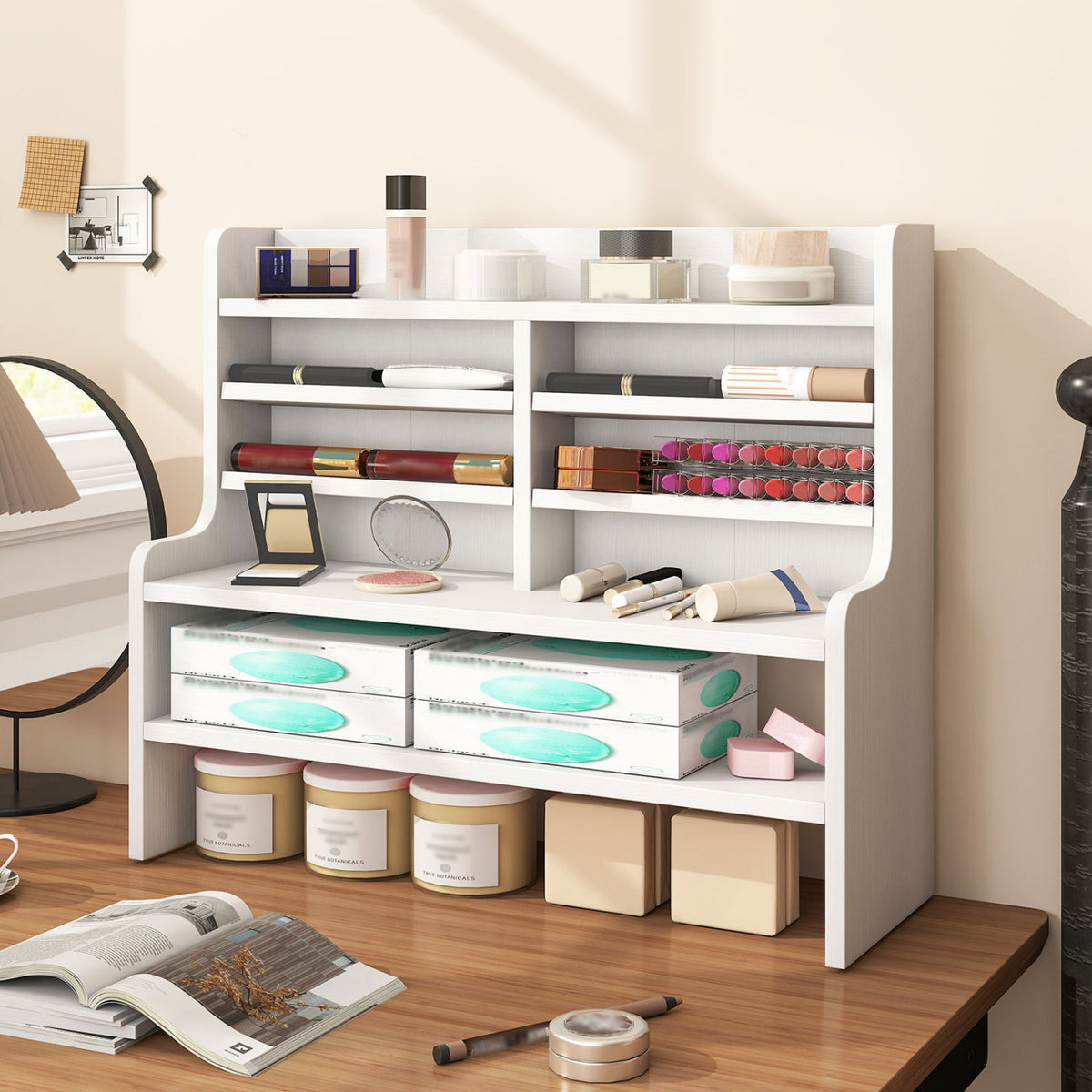 6-Tier Storage Rack with Removable Shelves - White