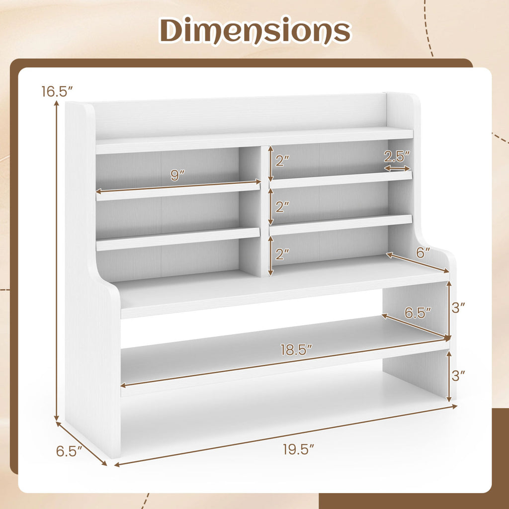 6-Tier Storage Rack with Removable Shelves - White