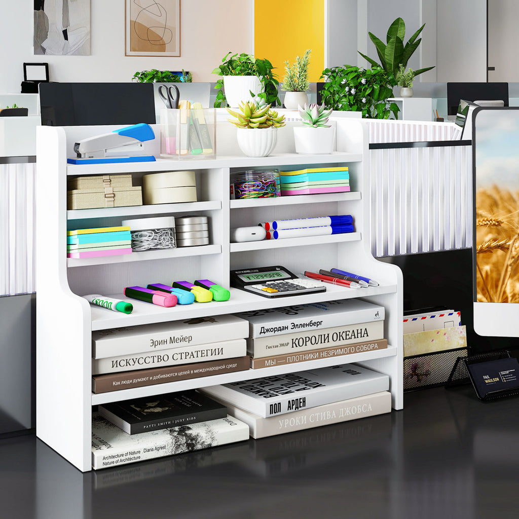 6-Tier Storage Rack with Removable Shelves - White