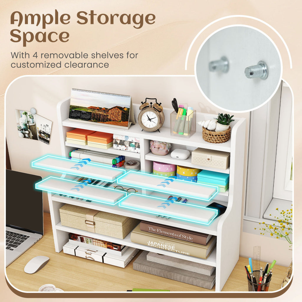6-Tier Storage Rack with Removable Shelves - White